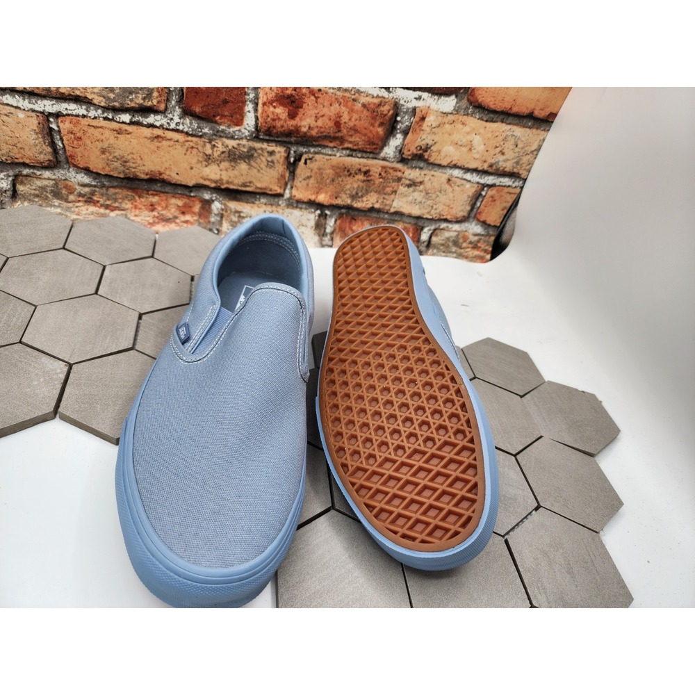 Vans Classic Slip-On Pastel Mono Dusty‎ Blue Sz 13 UNC Men New Rare Sneakers